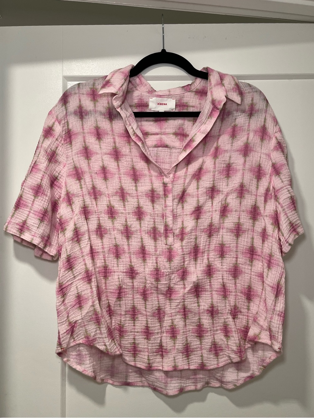 Xirena Decker Cotton Crinkle Gauze Top